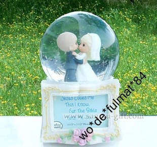 超華麗 婚禮中的寶貝連相架 水晶球音樂盒