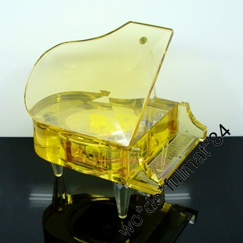 yunsheng金黃色水晶鋼琴音樂盒